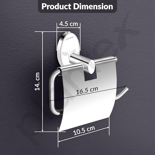 Image of Plantex 304 Grade Stainless Steel Toilet Roll Holder for Bathroom /Toilet Paper Roll Holder /Toilet Tissue Paper Roll Holder for Bathroom Accessories - Oreva (Chrome)