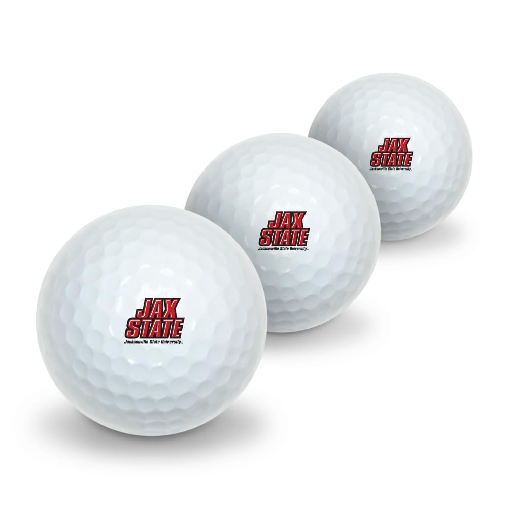 GRAPHICS & MORE Jacksonville State University Primary Logo Novelty Golf Balls 3 Pack