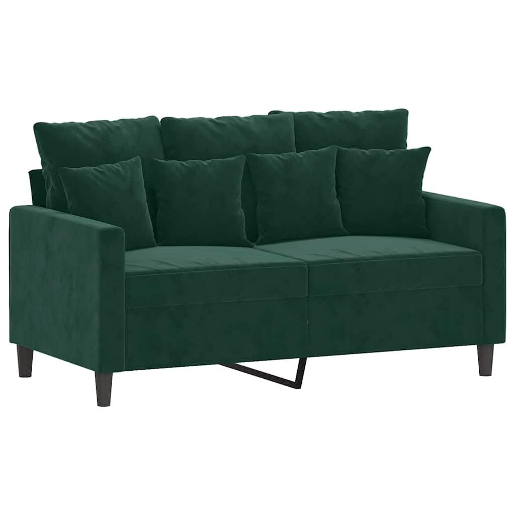 Set di 2 divani in velluto verde scuro, robusto telaio in metallo, larghezza 138/198 cm, con 18 cuscini, per soggiorno, confortevole esperienza di seduta