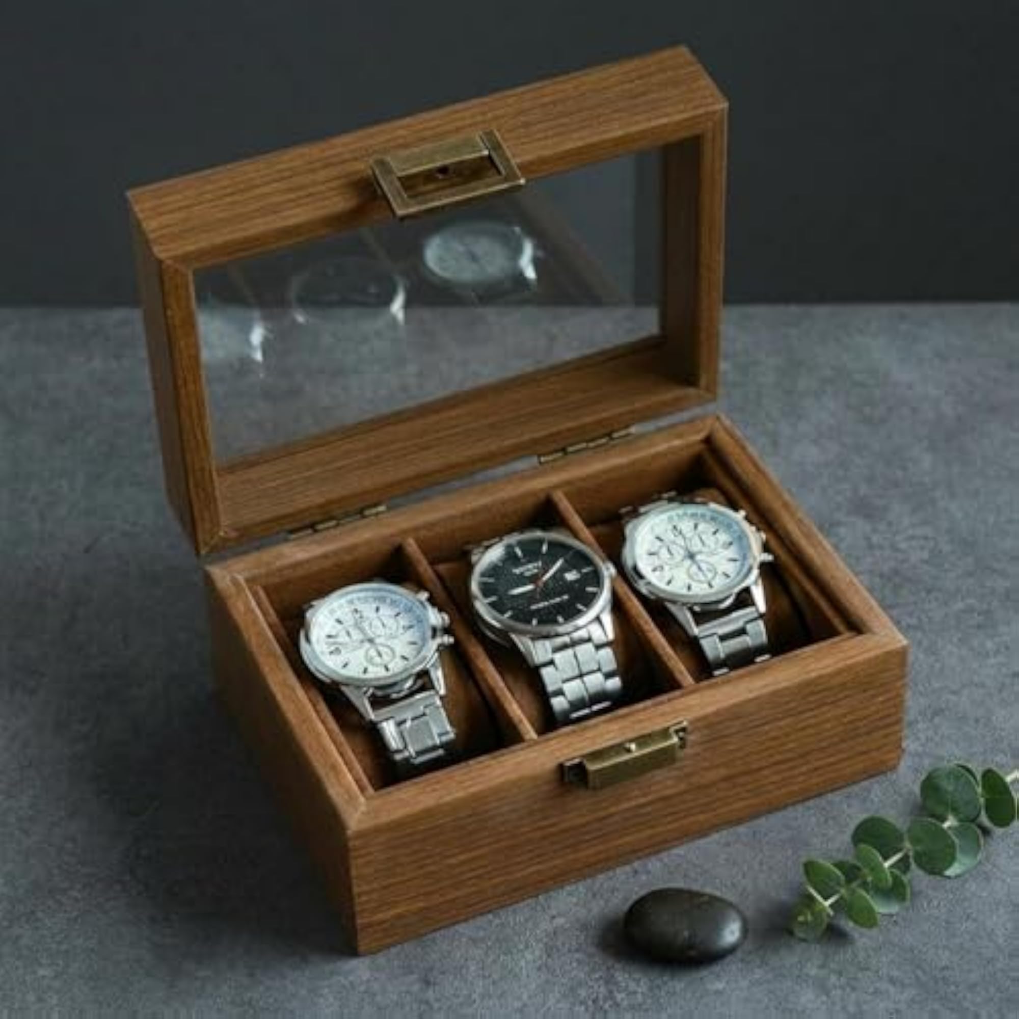Transparent Lid 10-Slot Watch Display Box