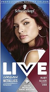 Schwarzkopf LIVE Urban Metallics Vibrant, Long Lasting, Permanent Red Hair Dye, Infused with Coconut Oil for Shiny Hair, Ruby Glaze U68