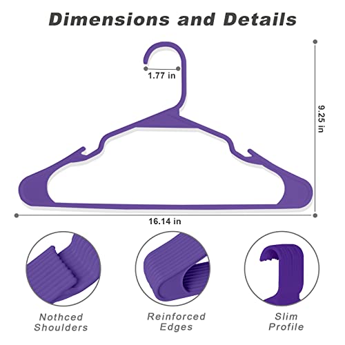 Standard Plastic Hangers 60 Pack Ideal For Everyday Home Use Lightweight Space Saving Laundry Hangers,Heavy Duty Clothes Hanger For Dress,Pants,Coats Etc-Violet #TOP1