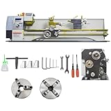 INTSUPERMAI 8'× 32' Metal Lathe Precision Benchtop Metal Lathe Electronic Leadscrew Gearless Hobby DIY Metal Lathe 50-2500rpm Variable Speed with 4 Jaw/3 Jaw Chuck 110V