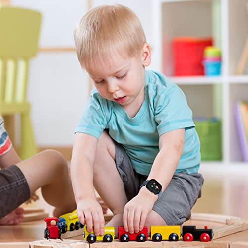 Snyeest 2-Stück Nylon Armbänder kompatibel mit Xplora X6/Anio 6 Armband, Kids Smartwatch Klettverschluss Mädchen Jungen Verstellbare Ersatz Armbänder für X6 Play/X6 Pro/Anio6,Schwarz+Blau
