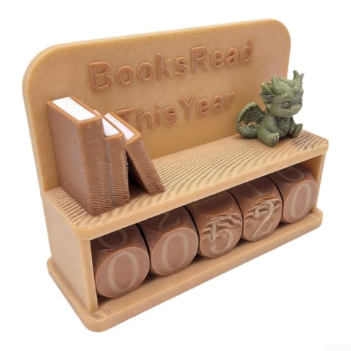 PureBowlic Bücher lesen dieses Jahr, 3D-gedrucktes Lesen, jährlicher Buchzähler für Regaldekoration, motivierende Herausforderungsrekorder für Leser, Büro, Zuhause, für PLA-Material 10 x 8 cm (schwarz