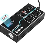 Invtux 200W Power Inverter, 8-in-1 DC 12V to 110V AC Car Plug Adapter Outlets Converter with 30W PD3.0 & 4 USB Ports,Dual AC Outlet and 10A Cigarette Lighter Splitter, Car Charger for Laptop