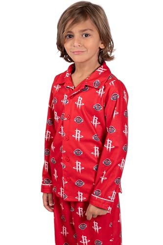 Image of Ultra Game Youth NBA Official 2-Piece Super Soft Button Down Pajamas Set