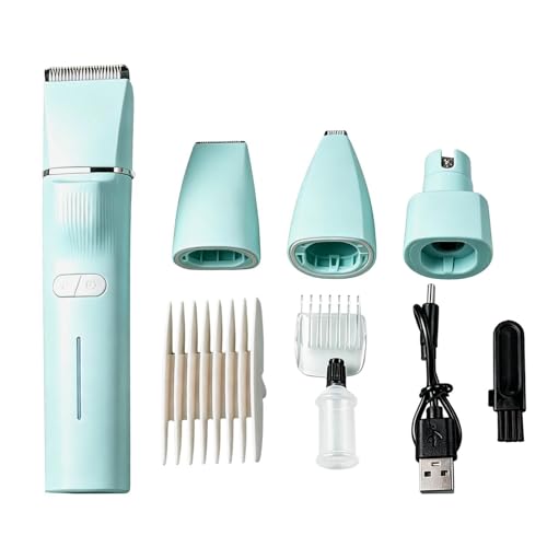 Cortapelo Perros - Kit De Aseo 4 En 1 Con Luz UV | Afeitadora para Gatos de Uñas | para Cara Patas Orejas Grupa Hogar Veterinario Baño Perrera