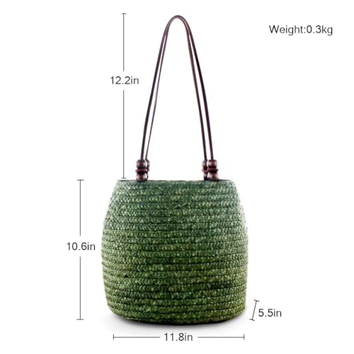 Bolso de Playa Retro de Rattan Tejido a Mano miniatura 4