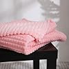 Puncuntex Light Pink Flannel Fleece Throw Blanket 50"×60",Soft Plush Cozy Valentines Blankets,Birthday Gifts for Mom,Women,Mothers Day with Square Grid Design for Couch Sofa Chair #5