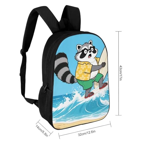 Funny Raccoon Backpack - Durable 600D Polyester, 17 Inch Backpack with Ergonomic Adjustable Straps, Lightweight Travel Bag for Men & Women2