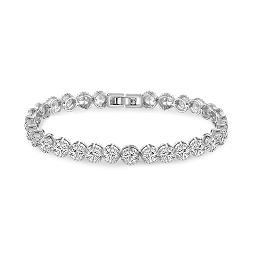 Kim Johanson® Emma - Pulsera de tenis para mujer (6 mm, resistente al agua, longitud 19 cm, incluye caja de regalo)