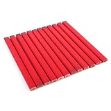 PARENCE.- Set di 12 matite rosse da carpentiere - 17,5 cm - Pennarelli piatti per legno, m...