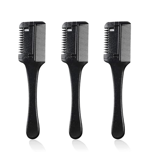 3 Peines Peine de Corte de Pelo, Afeitar para el Pelo Peine de Corte de Pelo de Doble Cara, Peine de la Maquinilla de Afeitar, Peine Recortador de Peine de Plástico, Peine Recortador de Peine de Pelo