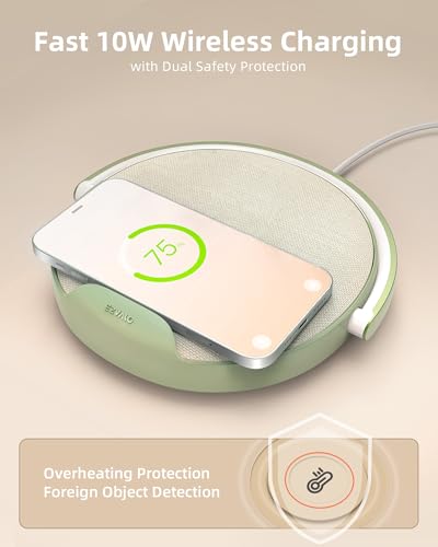 Image of EZVALO Bedside Lamp with Wireless Charger, 4 in 1 Dimmable LED Night Light, Nightstand Touch Lamp, Portable Bluetooth Speaker, Birthday Gifts for Women, Men, Mom, Wife