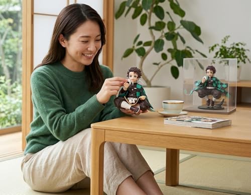 Image of Tanjiro Action Figure Sitting Pose Anime Figurine Collectibles for Car Dashboard Home Decoration 12 cm Collectible Demon Slayer Character Statue Gift for Fans Anime Lovers (Sitting Tanjiro)