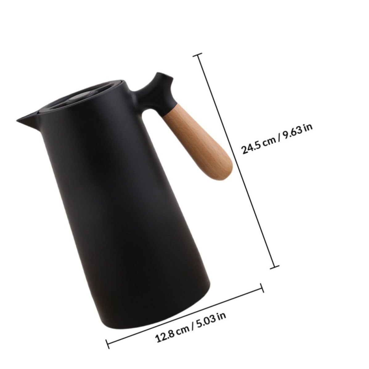 Botella Térmica de Agua Aislante 1l Asa de Madera Negra