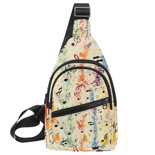 Sac à dos à bandoulière rétro pour instrument de musique multicolore pour homme et femme
