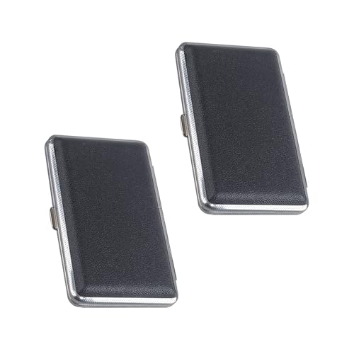 LONGHAO 2 pcs Étui à Cigarettes,Boite a Cigarette,Slim Étui à Cigarettes en Cuir en Métal,Boîte à Cigarette Métal pour Femme,Tenir 20 Bâtonnets Cigarettes,Pour...
