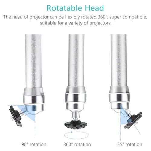 Soporte de proyector para techo de aluminio plata Alipis duradero 7