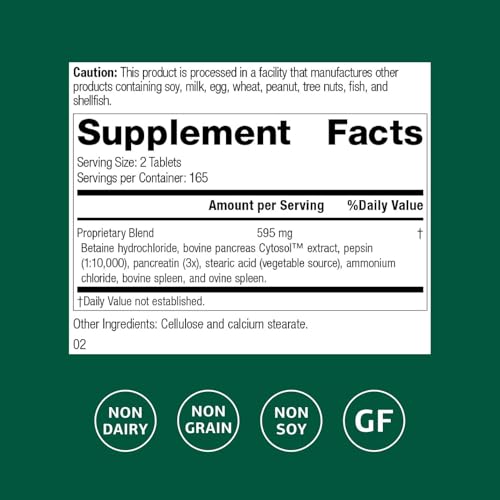 Image of Standard Process Inc. Zypan - Digestive Health Support Supplement - HCI Supplement with Pancreatin, Betaine Hydrochloride & Pepsin - Support Macronutrient Digestion - 330 Tablets