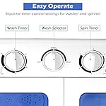 Giantex Portable Mini Compact Twin Tub Washing Machine 20lbs Washer Spain Spinner Portable Washing Machine, Blue+ White - Image 3