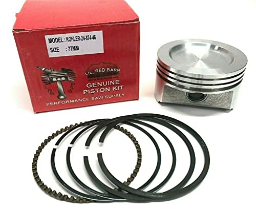 Lil Red Barn Standard Piston with Rings Compatible with Kohler CH18, CH20 CH22 CV18 CV20 CV22, CH620, CH630, CH640, CH641, CV625 77mm Bore, 25-874-46-S Two Day Standard Shipping to All 50 States!