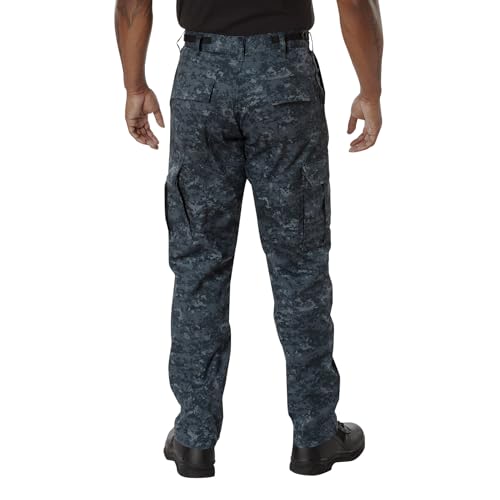 Rothco Tactical BDU Pants &ndash; Rugged Cargo Outdoor Hiking EDC Work Uniform, Midnight Digital Camo, L