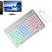 Tastiera retroilluminata wireless e mouse - Tastiera RGB a 7 colori con effetti luminosi | Set di mouse per tastiera sottile e leggero per lavoro, studio, scrivania da ufficio, laptop immagine