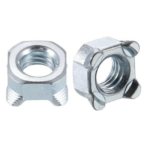 uxcell Weld Nuts, M6 Square UNC Carbon Steel Machine Screw Silver 20Pcs