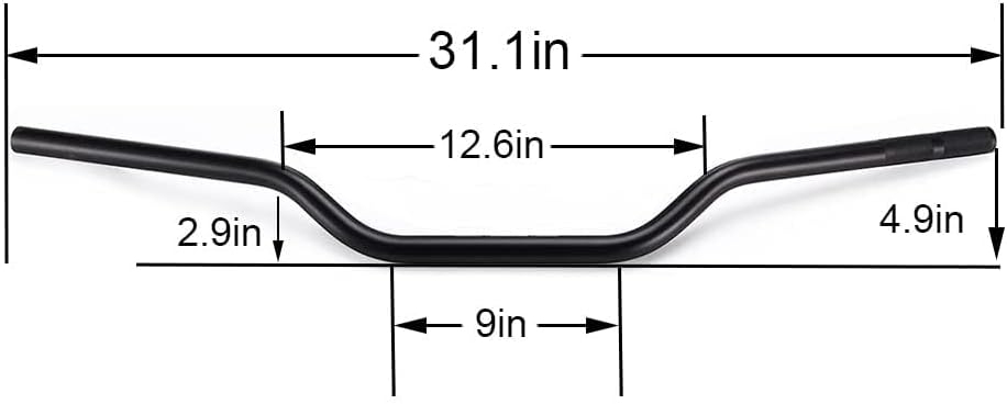7/8" 22mm Universal Motorcycle Handlebar for KLX110, Ninja650R, RFZ, CRF70, TAO TAO, SSR127, Grom, ATV, Pit Bike & Dirt Bike Aluminum Handlebars Pit Bike Accessories Black Handlebar