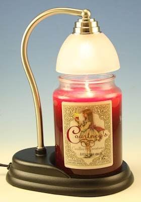 Aurora Pewter Candle Warmer and Courtneys 26 oz Candle - Cinnamon Orange Spice
