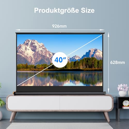 IN&VI Tragbare Leinwand Beamer 40 Zoll,Pull-Up Beamer Leinwand mit Ständer für Camping,Heimkino,Schule,Treffen