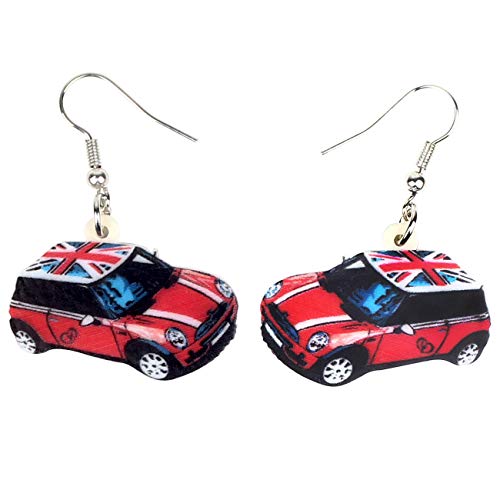 NEWEI Acrylic Novelty Beetle Car Earrings Camper Truck Dangle For Women Fashion Car Accessories Jewelry Charm Gift (Blue)