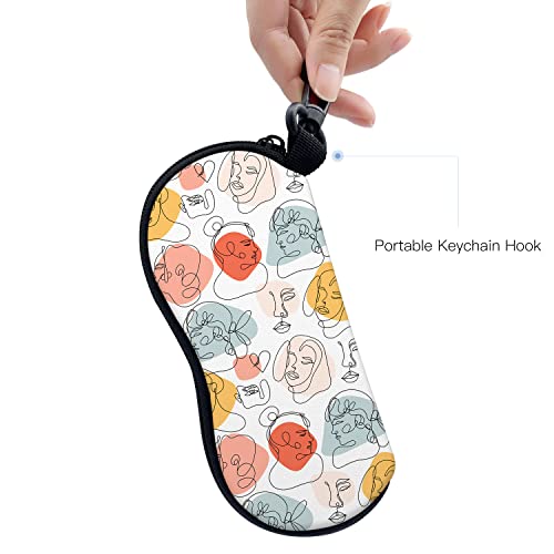 ZAXMEY Sunglasses Soft Case with Carabiner Ultra Light Neoprene Zipper Glasses Case