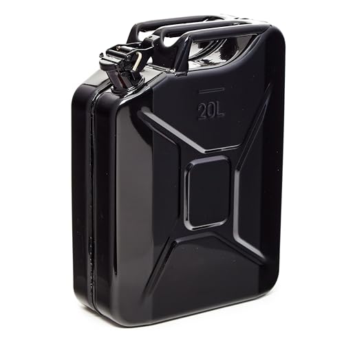 BW® Benzinkanister Metall 20 Liter - Kraftstoffkanister Schwarz...