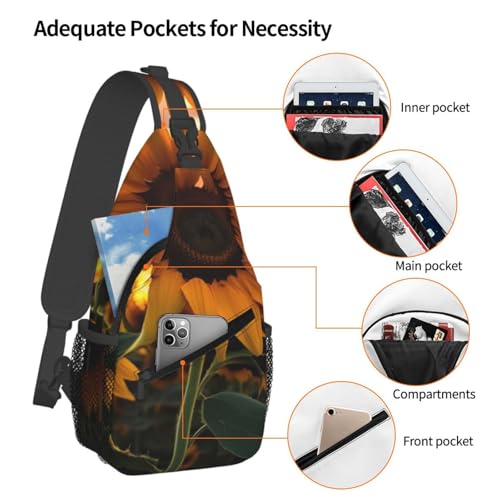 Bolso cruzado de pecho estilo sling bolsa deportiva negra miniatura 4