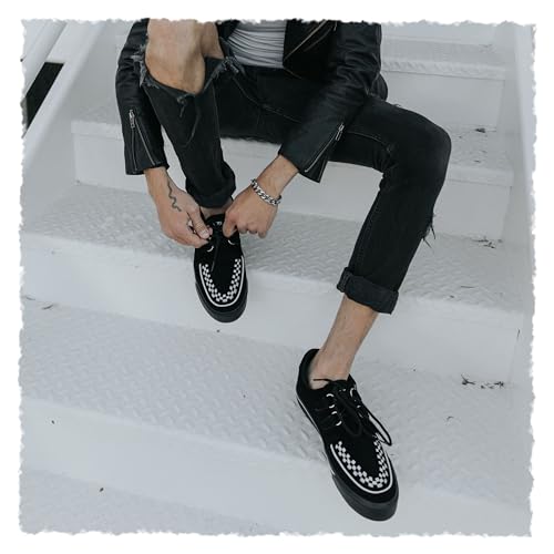 Image of TUK Suede Creeper Sneaker Shoes for Women and Men, D Ring Lace Up Shoes