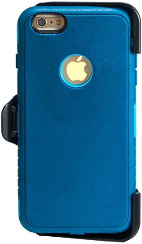 iPhone 6S Plus, iSee Case (TM) Rugged Protection Heavy Duty Combo Belt Clip Holster Case with Built in Screen Protector Kickstand for Apple iPhone 6S Plus iPhone 6 Plus (6Plus-Combo Blue on Blue)