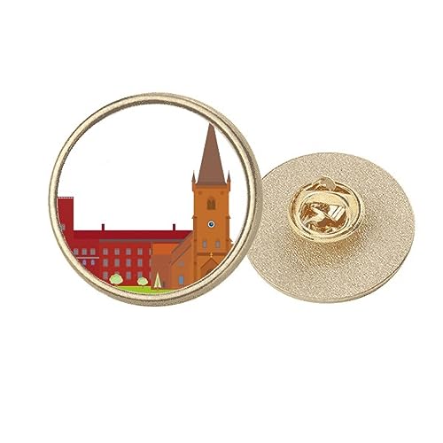 Broche ronde en métal doré Koling M bijou veste scandinave