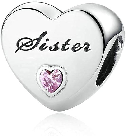 FGT Family Hearts Charms for Bracelets Necklaces Pendants Gift for Mum Daughter Granddaughter Auntie Dad Sister BFF Best Friends Family Valentine Mothers Day Anniversary Birthday Sterling Silver