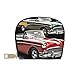 HJTRW Leather Credit Card Holder for Women Men Wallet Mini Coin Purse Pouch Classic Car Roadsters Old Fashioned Change Purse With Zipper Business Card Case