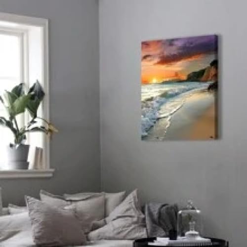 Affiche coucher de soleil plage pour créer un salon style bord de mer