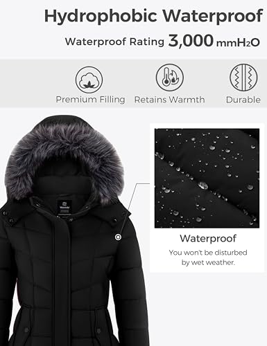Embrace the Cold with the Wantdo Women's Quilted Winter Jacket - Lightweight Puffer in Black, Small - Image 5