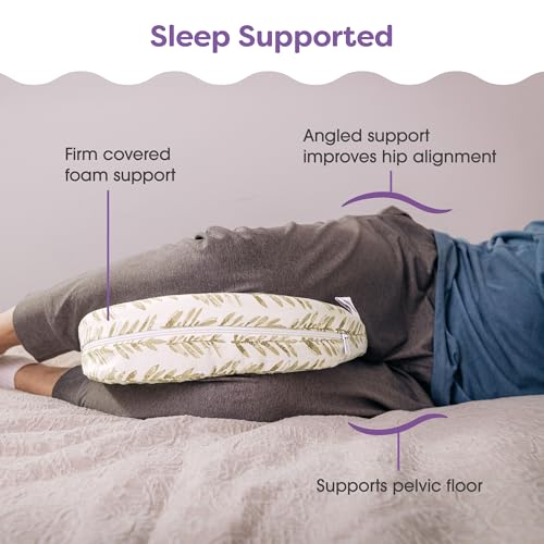 Boppy Wedge Pregnancy Pillow - Compact Support Wedge Maternity Pillow for Back, Knees, Pelvic Floor at Home, Office & Travel with Washable Knit Cover - Taupe Grassland - Image 4