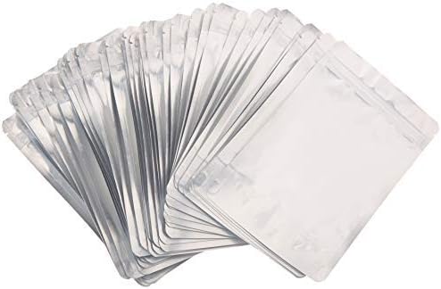 100Pcs Mylar Bags,Resealable Stand Up Pouch Foil Bags,Smell Proof Bags,Packaging Bags For Small Business,Sample Bags Reusable Ziplock Bags For Jewelry Sorting Food Storage,Heat Seal Bags(15.2x22.8cm)