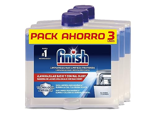 Finish Limpiamáquinas, limpieza profunda para el Lavavajillas (3 x 250ml)