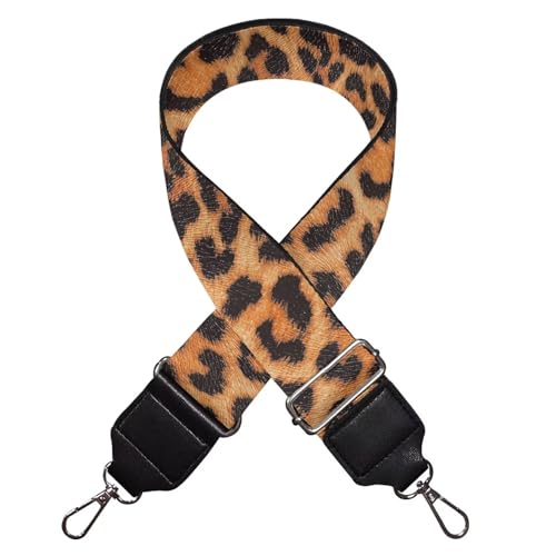 Image of TODIYADDU Cheetah Leopard Print Bag Straps Replacement Crossbody Silver Metals Strap for Bag Womens Crossbody Adjustable Straps Guitar Strap Purse Bag Fit for Photography Enthusiast Handbag Wallet