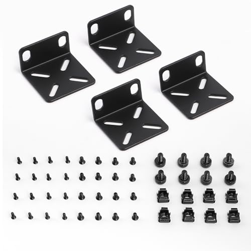 LALAGO Rack Mount Kit 19 Zoll Verstellbare Switch Rack Ohren, Universal 19 Inch Rack Ears, Rackmontage-Kit Kompatibel mit Buffalo Tech Cisco NETGEAR Dell D-Link TRENDnet und Linksys