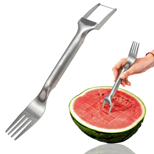 GCVOPTON Watermelon Fork Slicer Cutter,2Pcs 2-in-1...